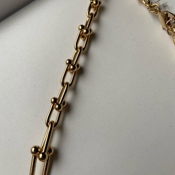 House of Harlow 1960 connecting u ball gold chain necklace - Picture 6 of 7
